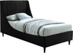 Eva Black Velvet Twin Bed image