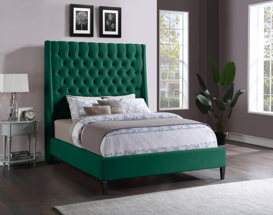 Fritz Green Velvet King Bed