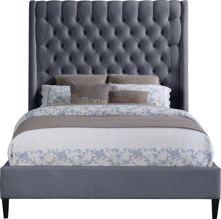 Fritz Grey Velvet Full Bed