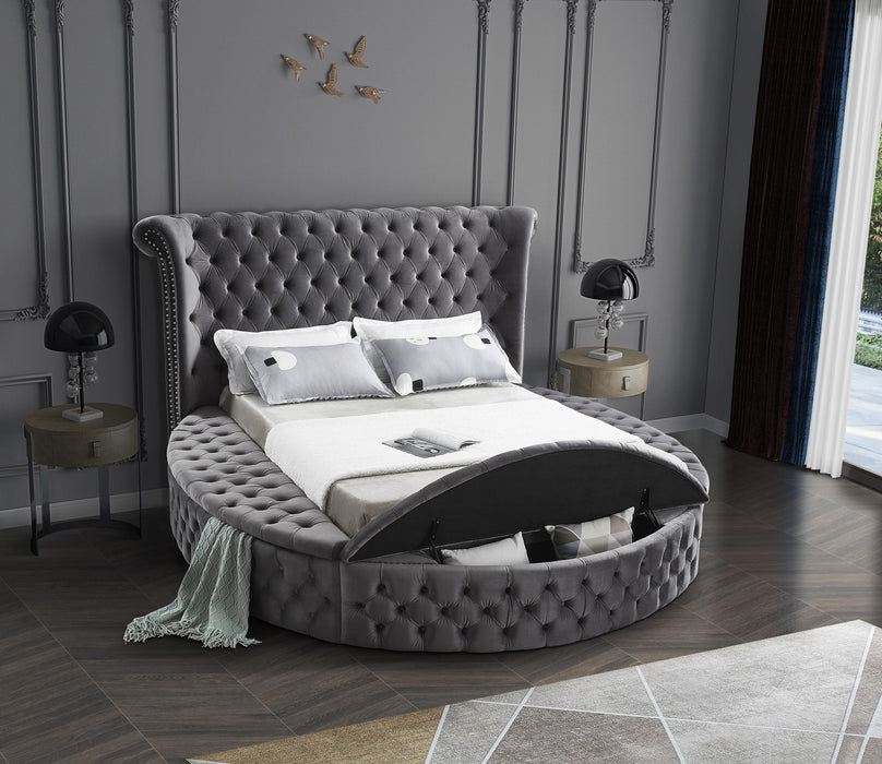 Luxus Grey Velvet King Bed (3 Boxes)