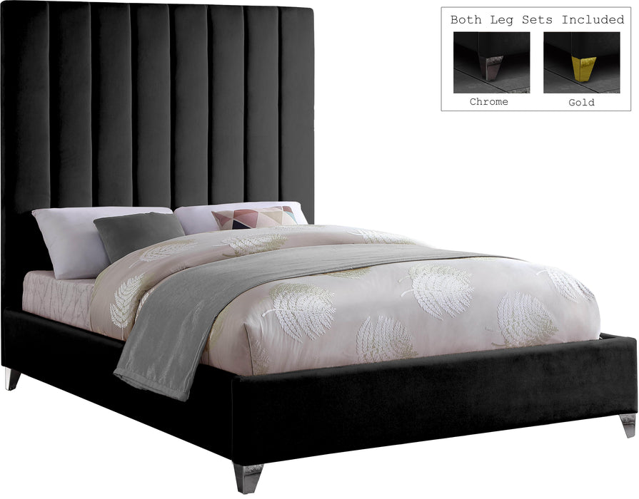 Via Black Velvet King Bed