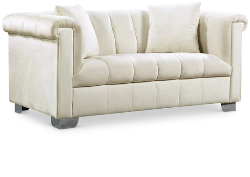 Kayla Cream Velvet Loveseat image